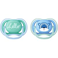 Los mejores  - Philips Avent SCF342-22 - Pack con 2 chupetes Ultra Air decorados- de 6 a 18 meses- niño- color azul y verde decorado